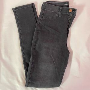 Blackish Grey High Waisted Skinny Jeans